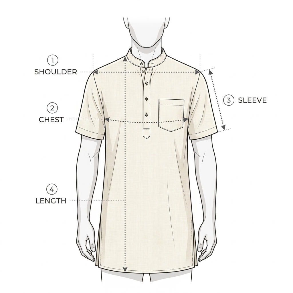 Mens Kurta Measurement Diagram